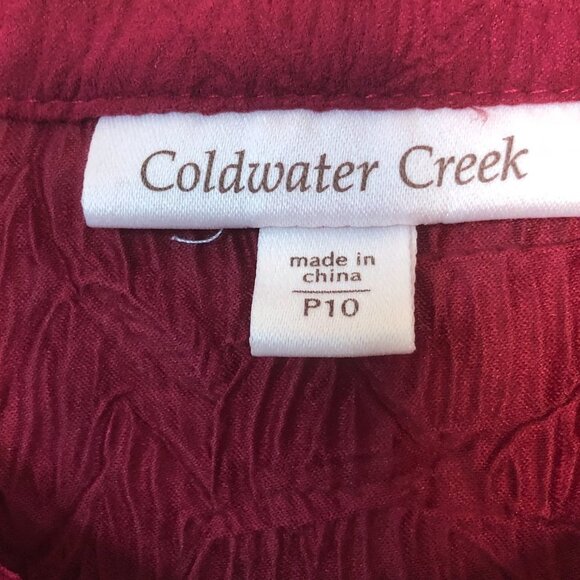 COLDWATER CREEK Petite Burgundy Textured Jacket P10 - Picture 4 of 9
